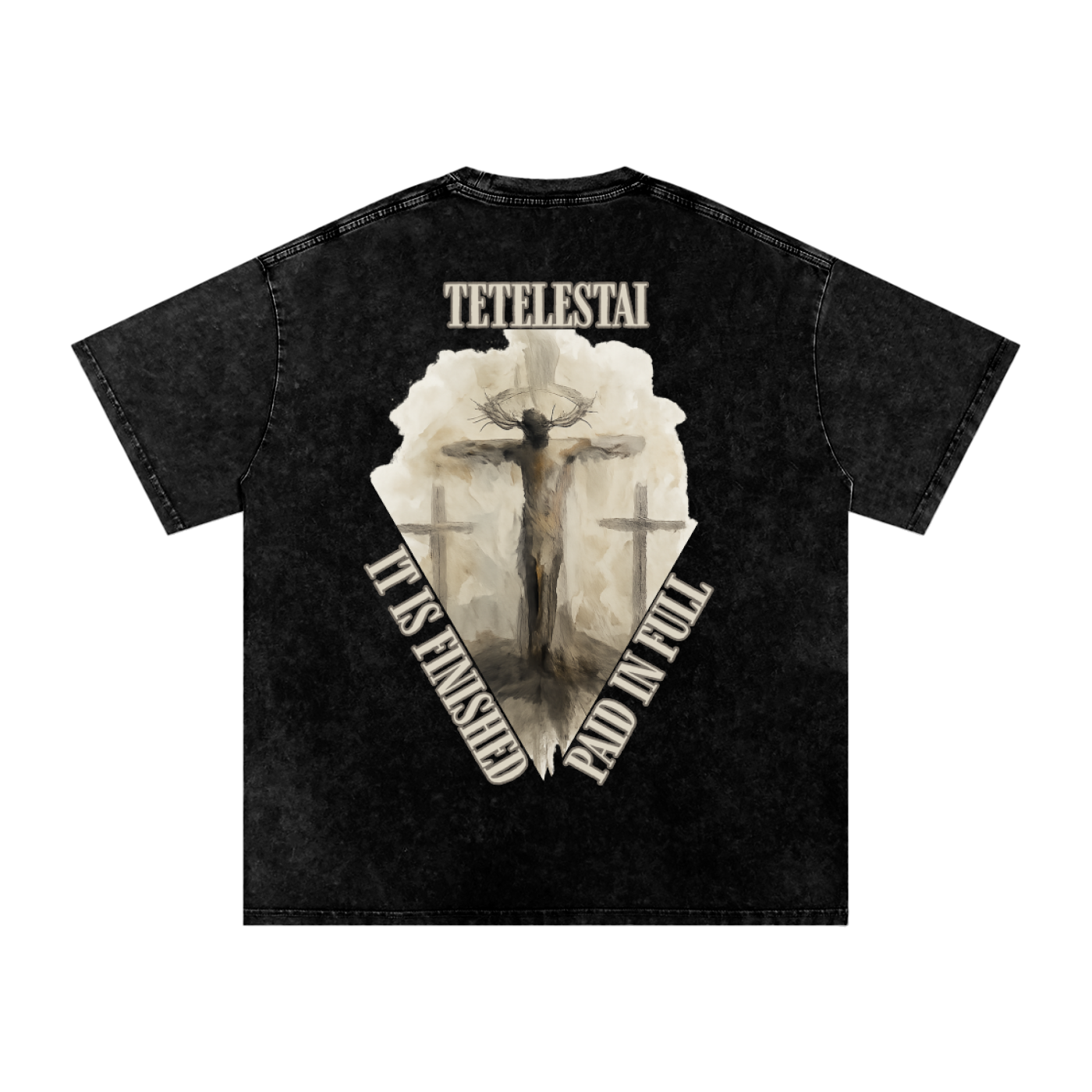 "It Is Finished" Unisex Acid Wash Oversize T-Shirt