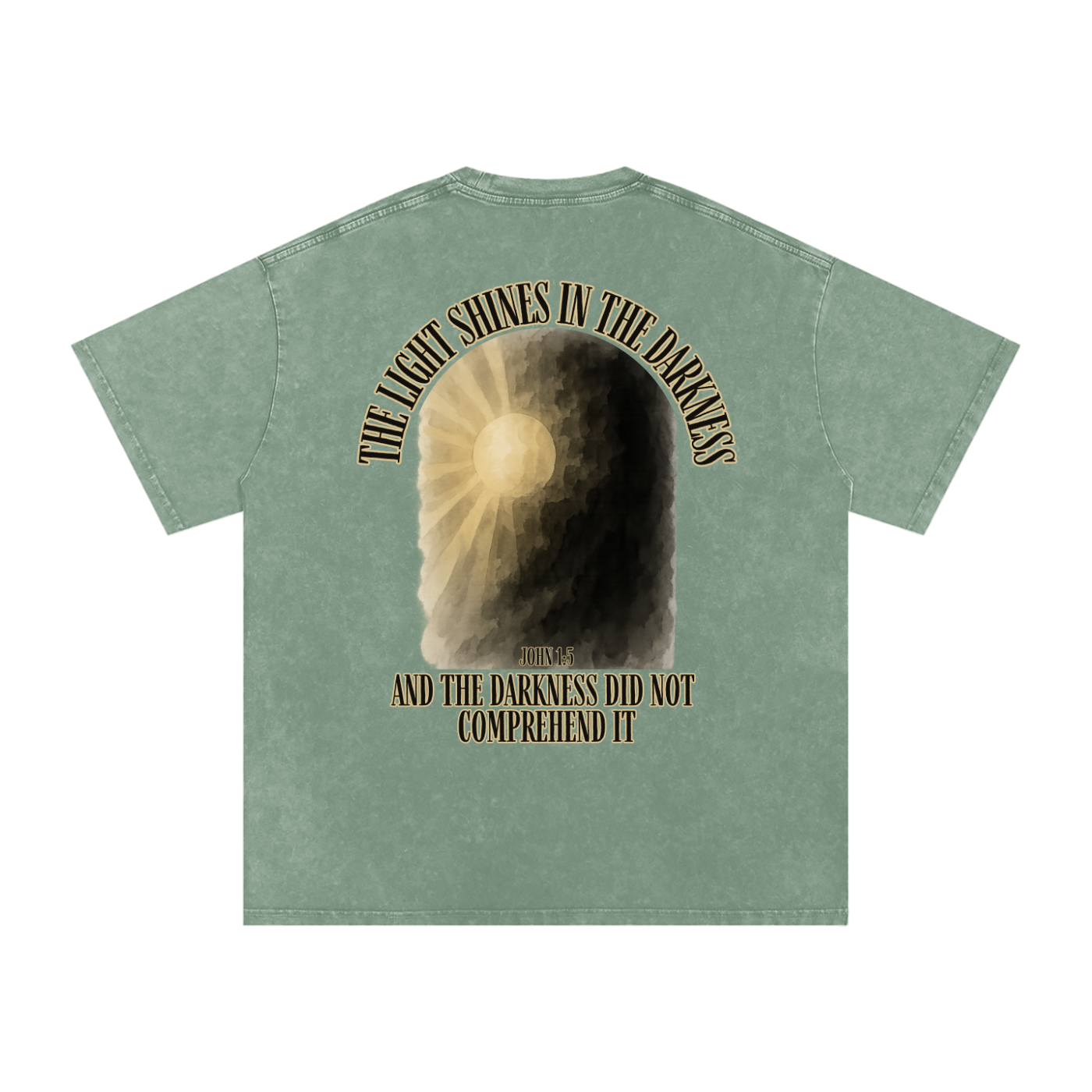 "Darkness Can't Comprehend" Unisex Acid Wash Oversize T-Shirt