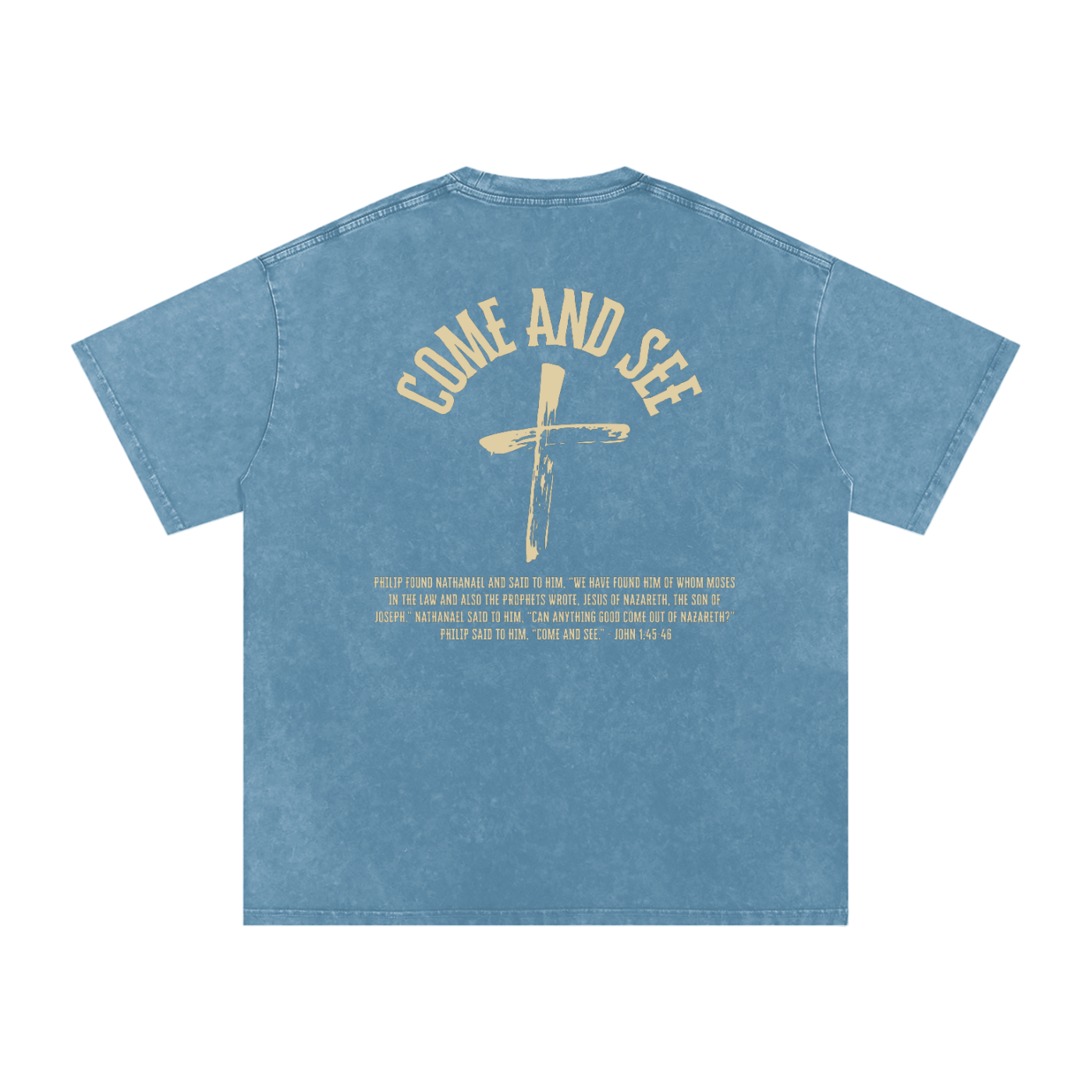 "Come and See" Unisex Acid Wash Oversize T-Shirt