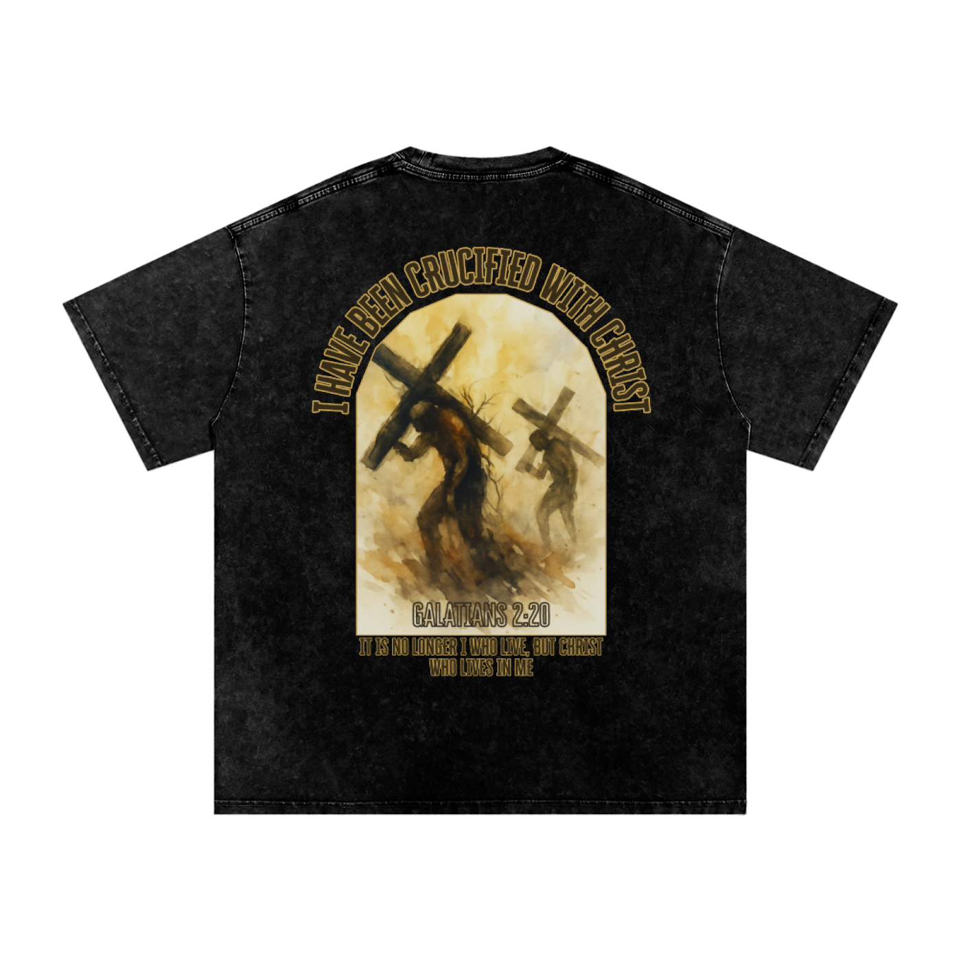 "Crucified with Christ " Unisex Acid Wash Oversize T-Shirt