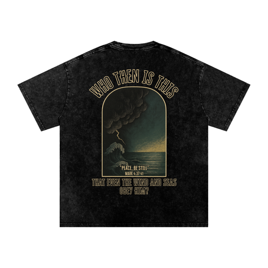 "The Wind & Seas Obey" Unisex Acid Wash Oversize T-Shirt