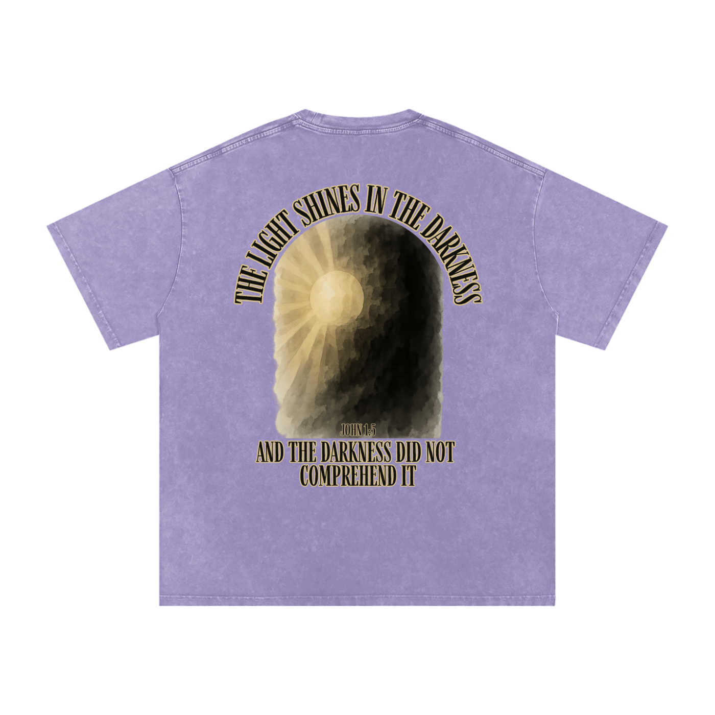 "Darkness Can't Comprehend" Unisex Acid Wash Oversize T-Shirt