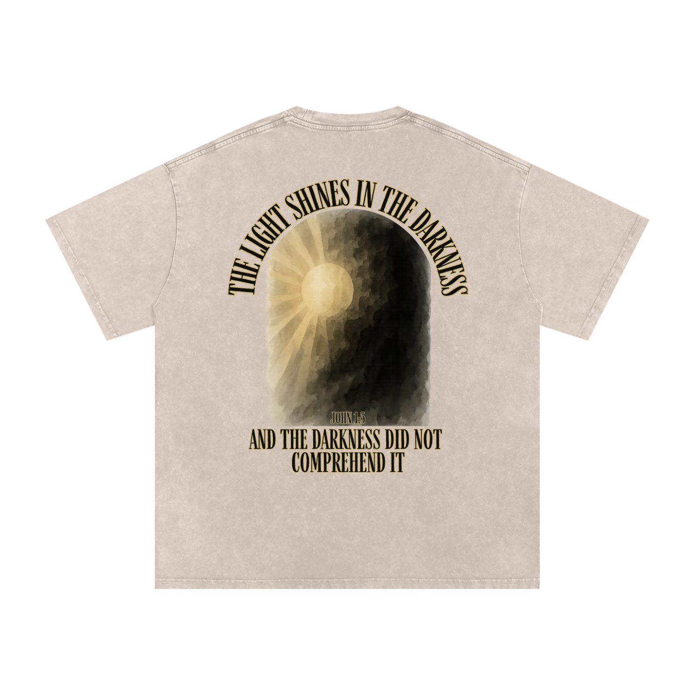 "Darkness Can't Comprehend" Unisex Acid Wash Oversize T-Shirt