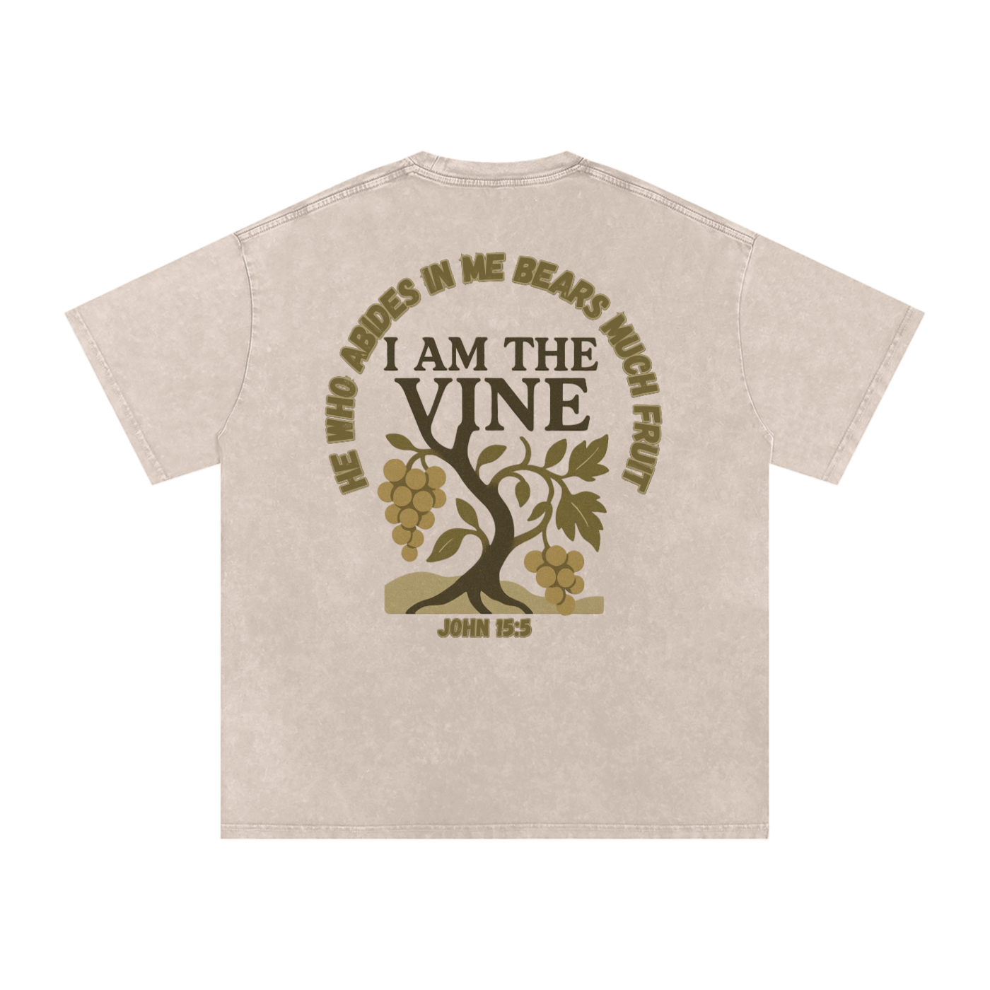 "I am the Vine" Unisex Acid Wash Oversize T-Shirt