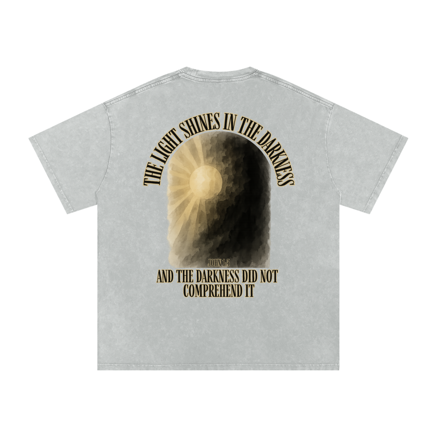 "Darkness Can't Comprehend" Unisex Acid Wash Oversize T-Shirt