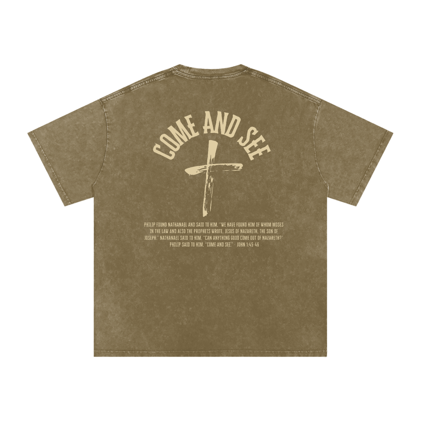 "Come and See" Unisex Acid Wash Oversize T-Shirt