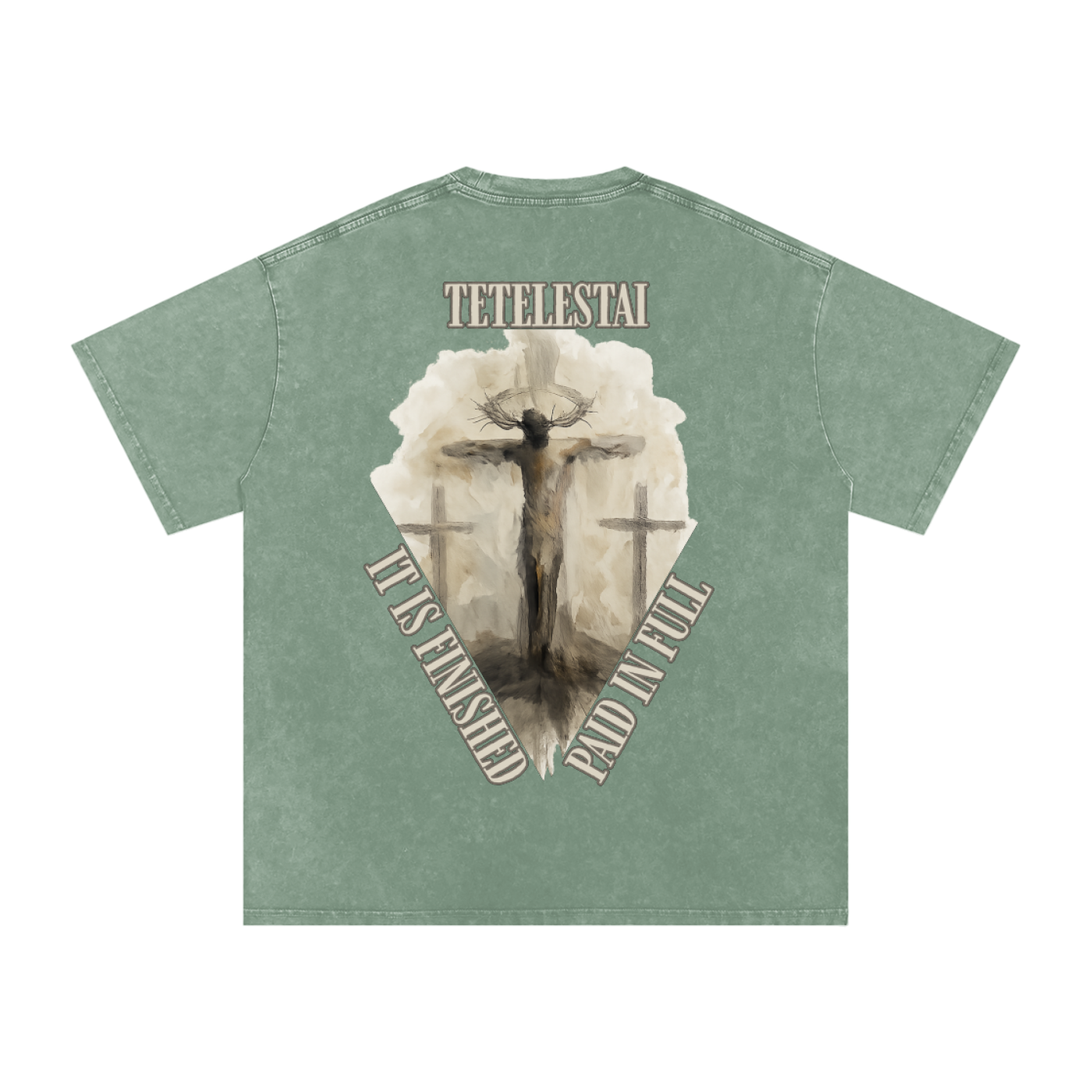 "It Is Finished" Unisex Acid Wash Oversize T-Shirt
