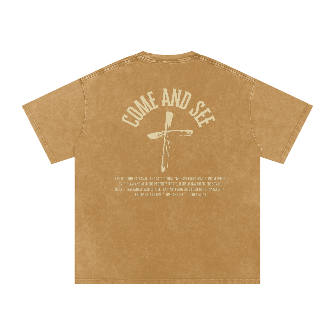 "Come and See" Unisex Acid Wash Oversize T-Shirt