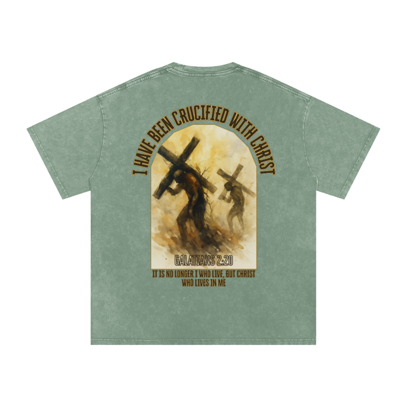 "Crucified with Christ " Unisex Acid Wash Oversize T-Shirt