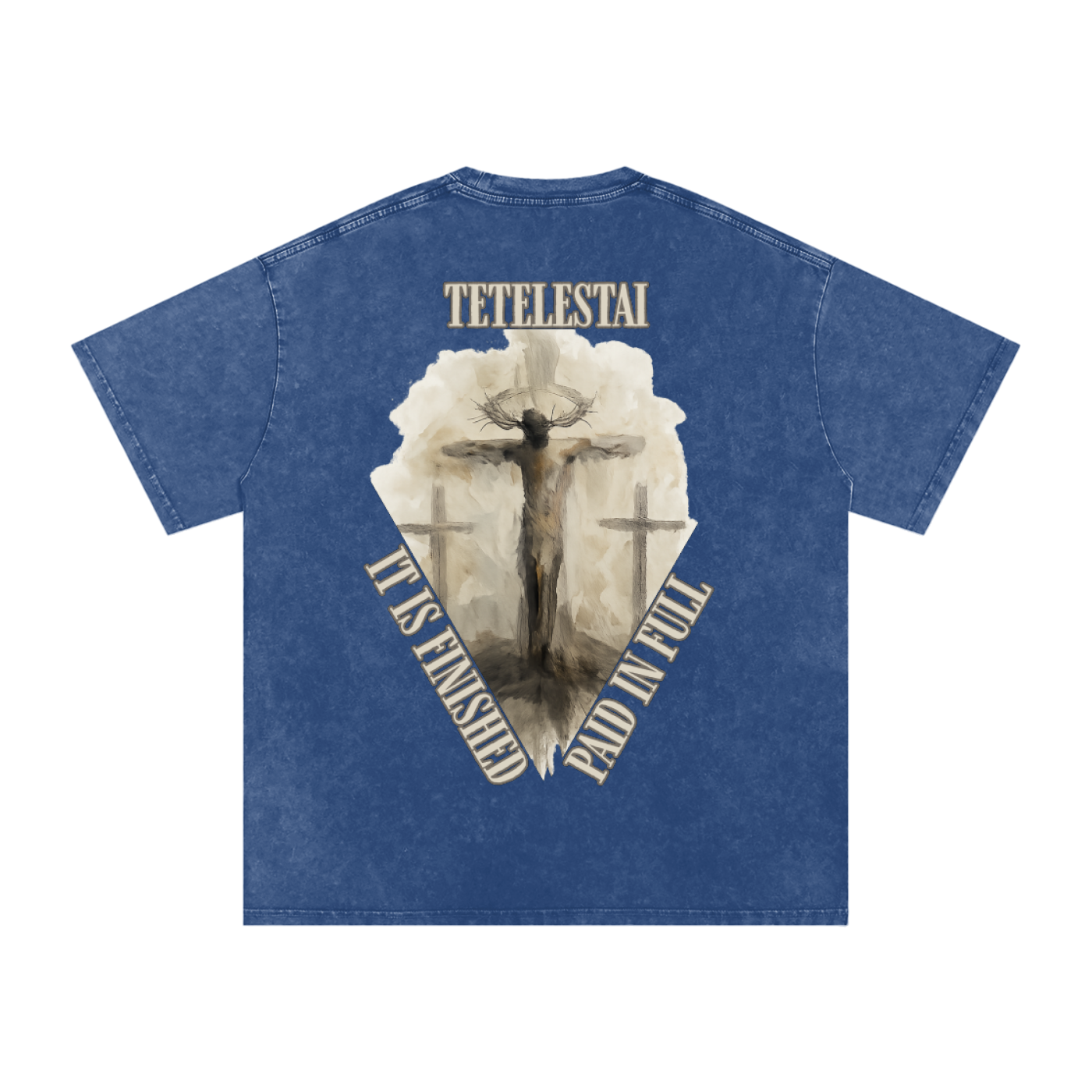 "It Is Finished" Unisex Acid Wash Oversize T-Shirt