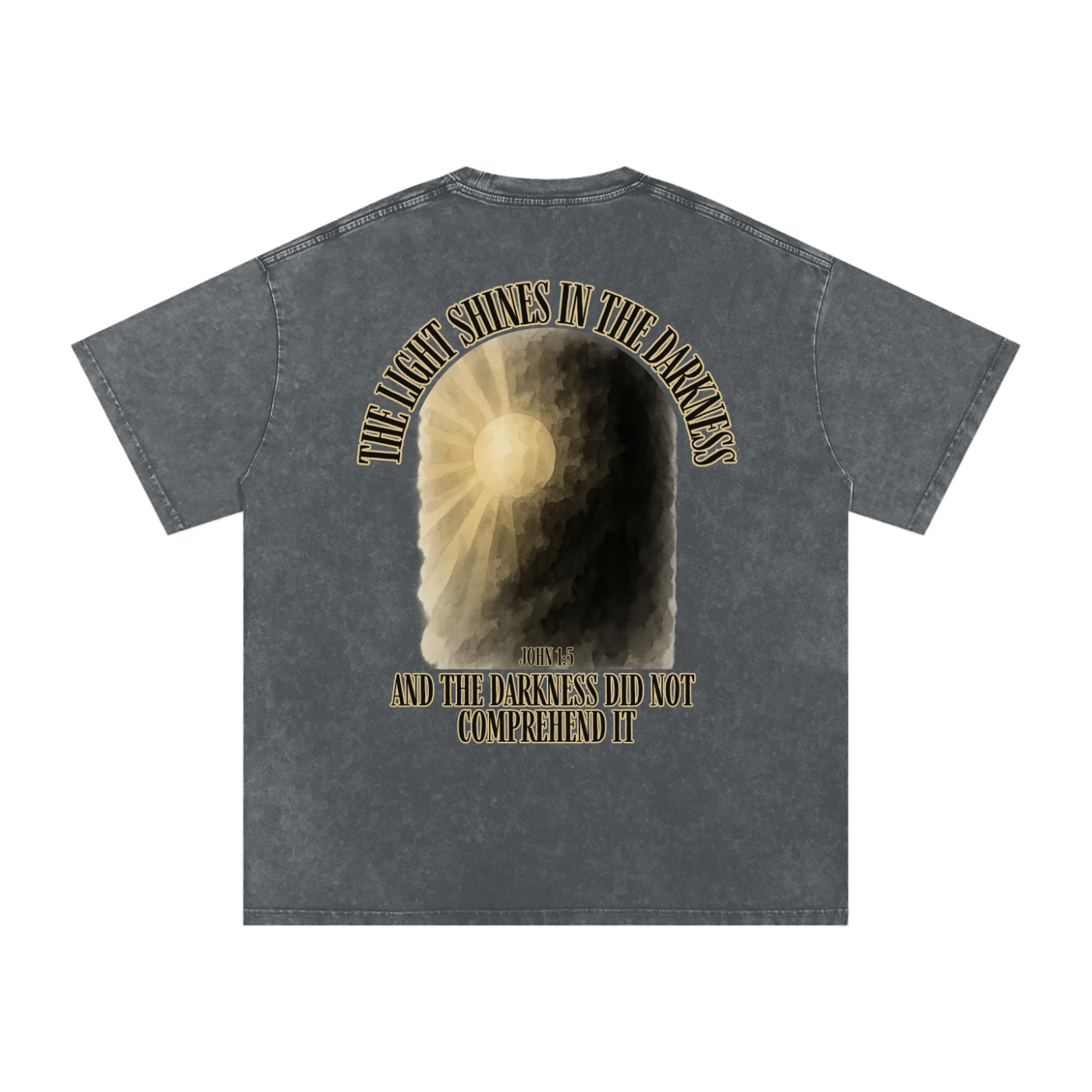 "Darkness Can't Comprehend" Unisex Acid Wash Oversize T-Shirt