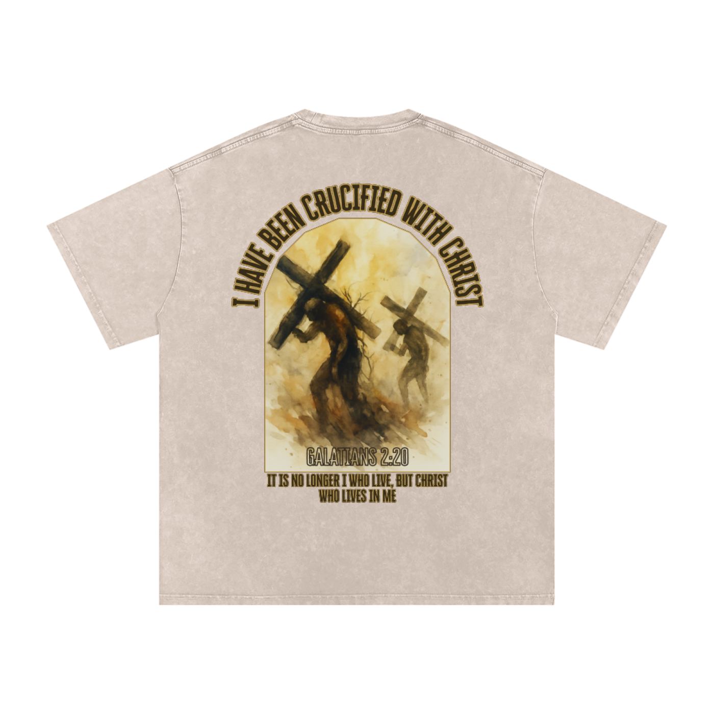 "Crucified with Christ " Unisex Acid Wash Oversize T-Shirt