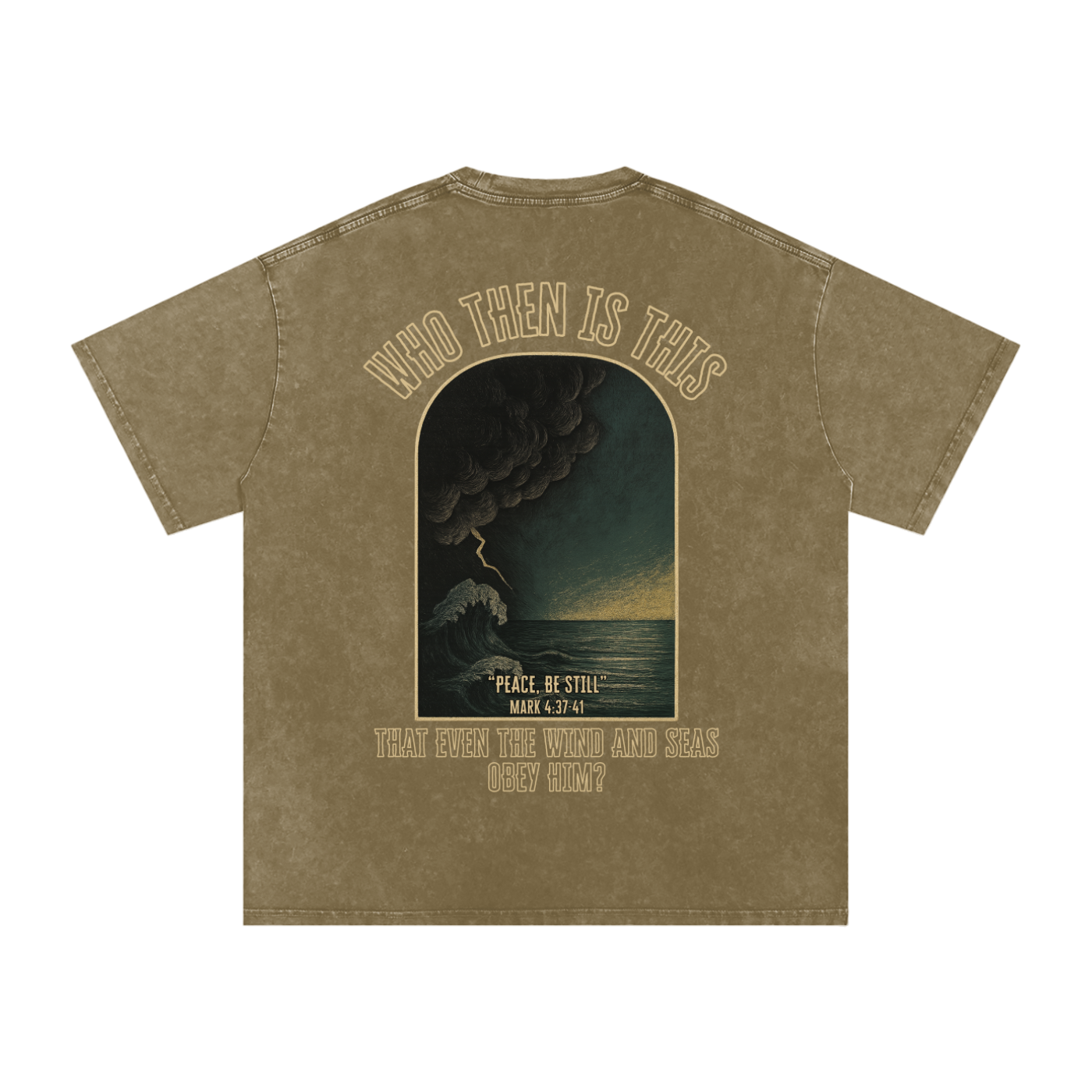 "The Wind & Seas Obey" Unisex Acid Wash Oversize T-Shirt