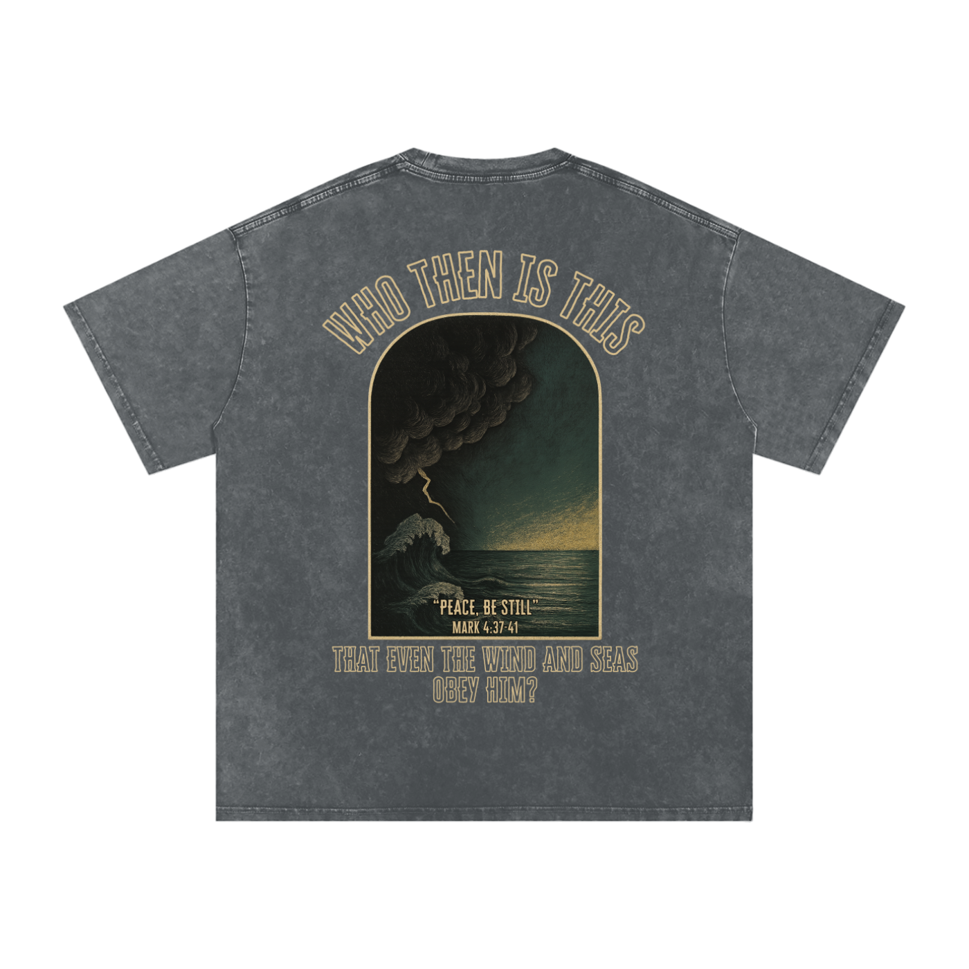 "The Wind & Seas Obey" Unisex Acid Wash Oversize T-Shirt