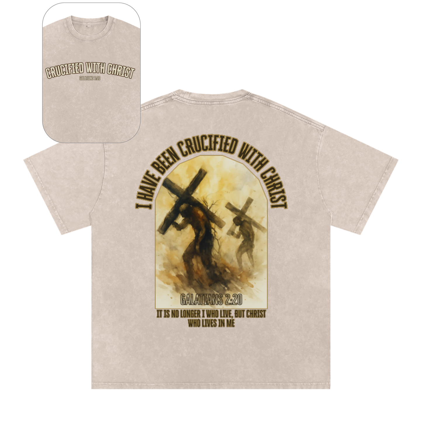 "Crucified with Christ " Unisex Acid Wash Oversize T-Shirt