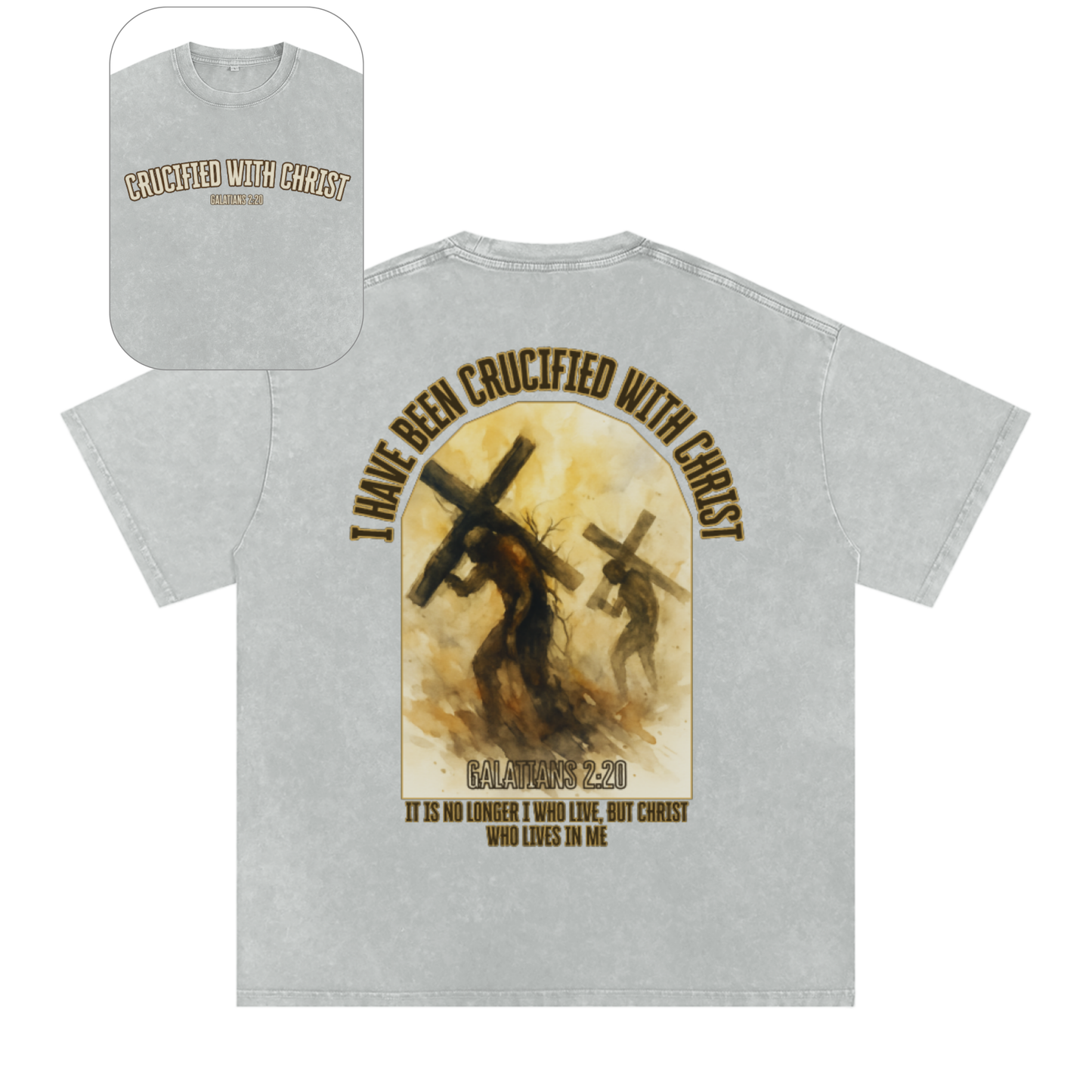 "Crucified with Christ " Unisex Acid Wash Oversize T-Shirt