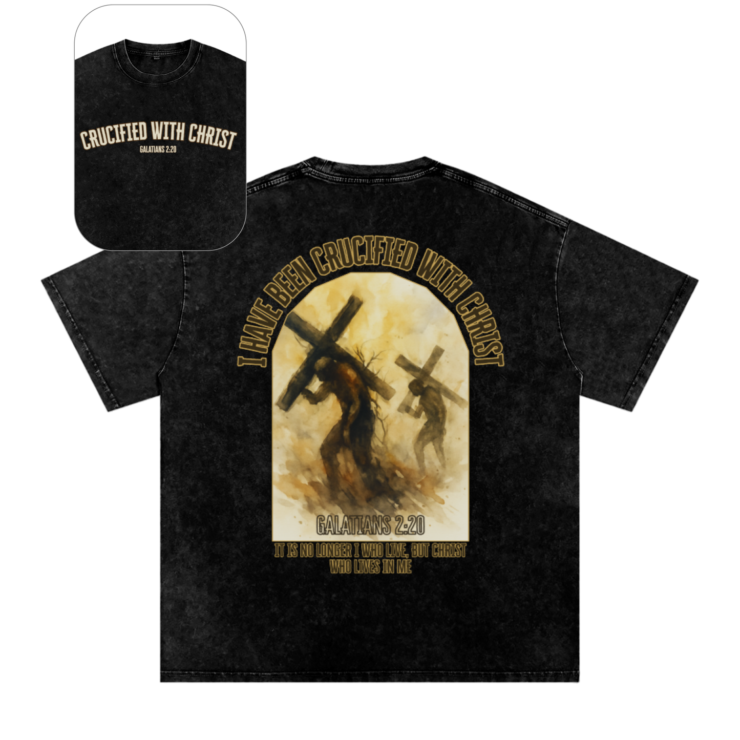 "Crucified with Christ " Unisex Acid Wash Oversize T-Shirt