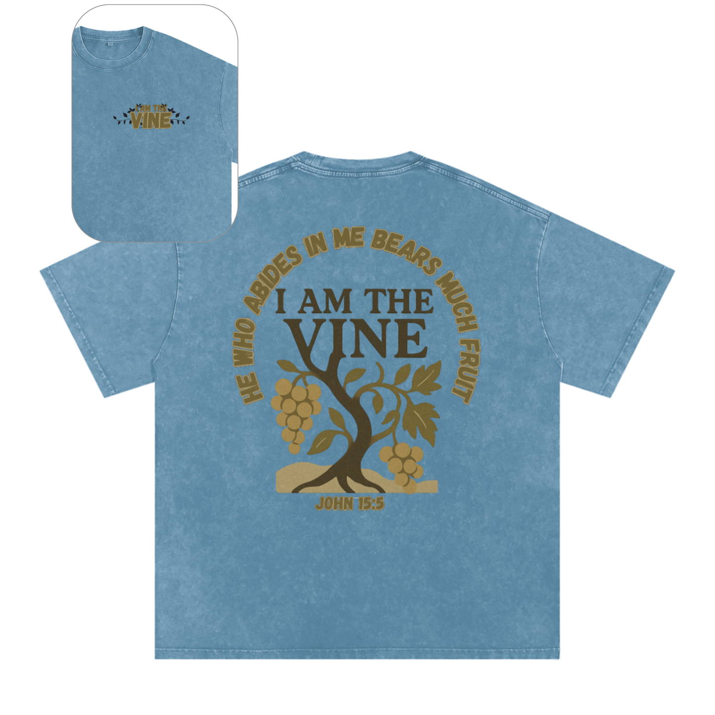 "I am the Vine" Unisex Acid Wash Oversize T-Shirt
