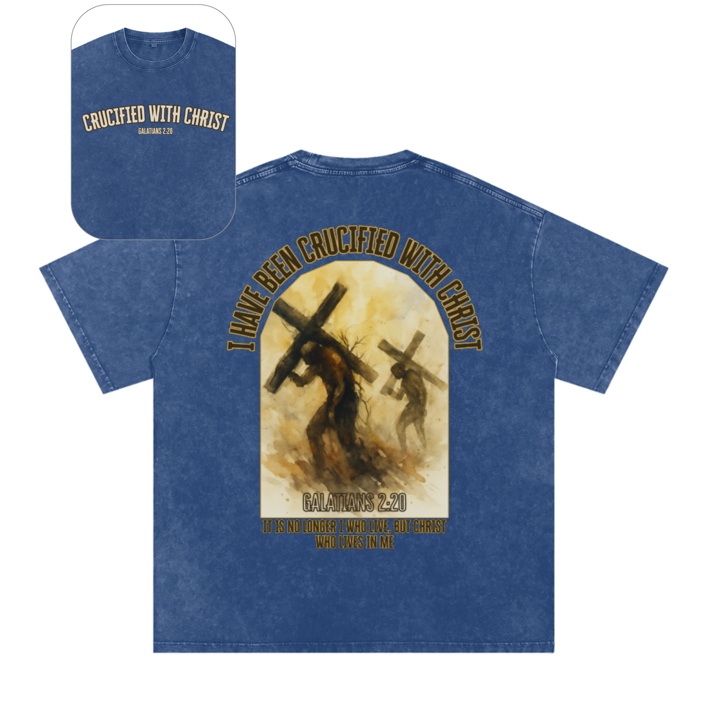 "Crucified with Christ " Unisex Acid Wash Oversize T-Shirt