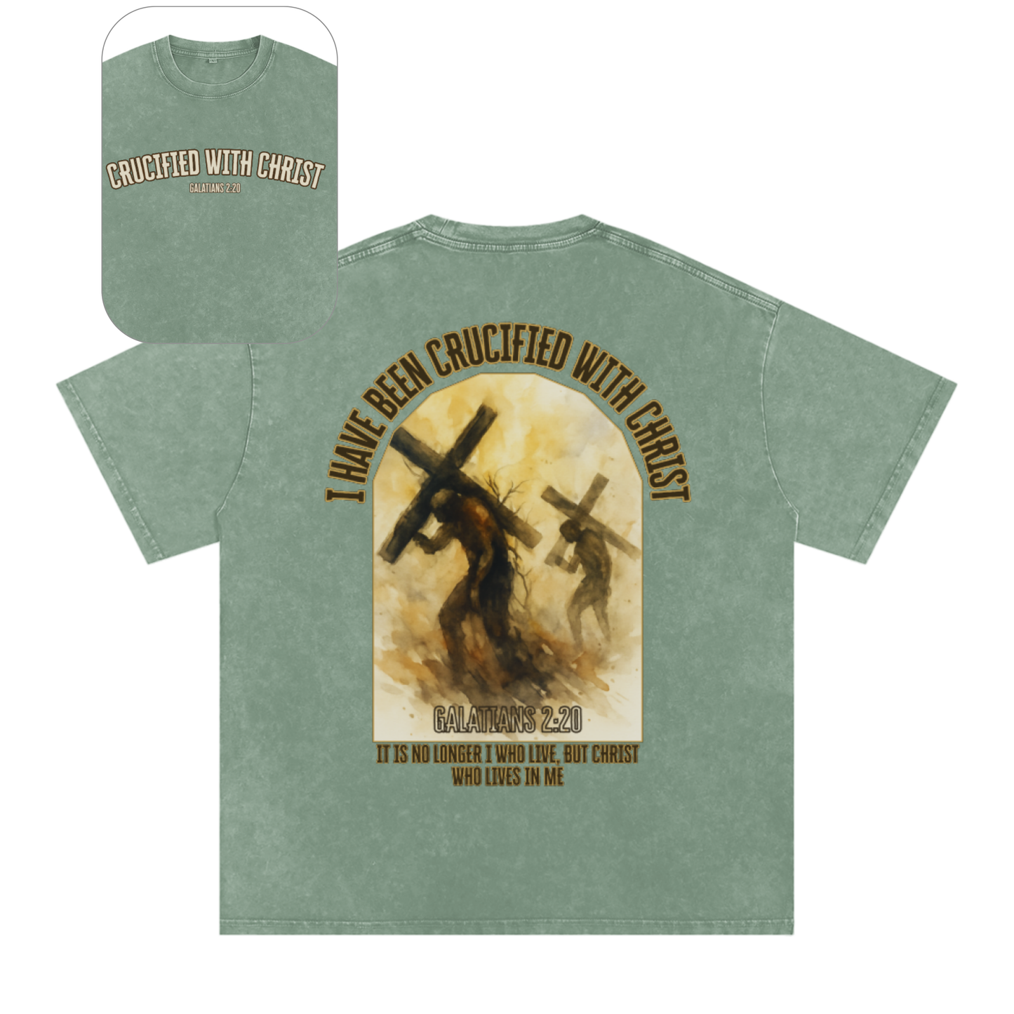 "Crucified with Christ " Unisex Acid Wash Oversize T-Shirt