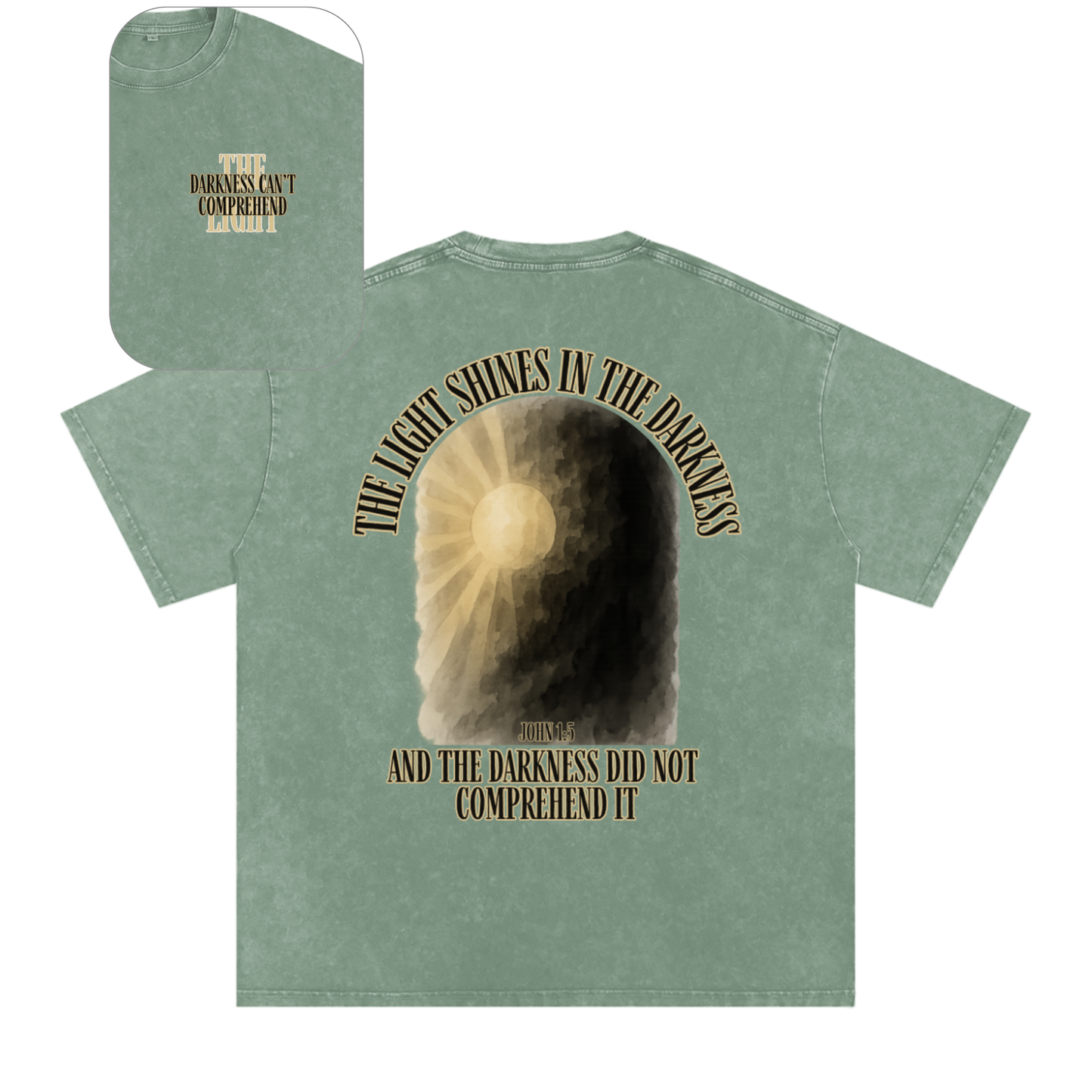 "Darkness Can't Comprehend" Unisex Acid Wash Oversize T-Shirt