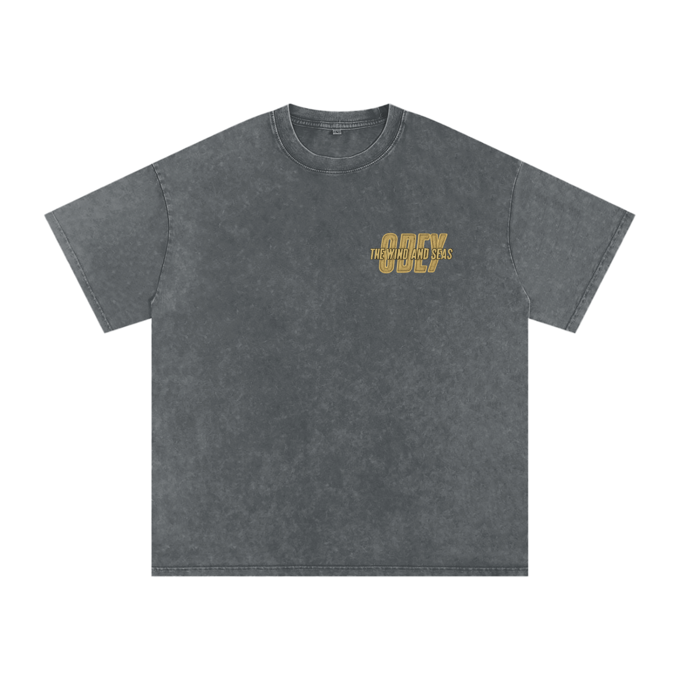 "The Wind & Seas Obey" Unisex Acid Wash Oversize T-Shirt