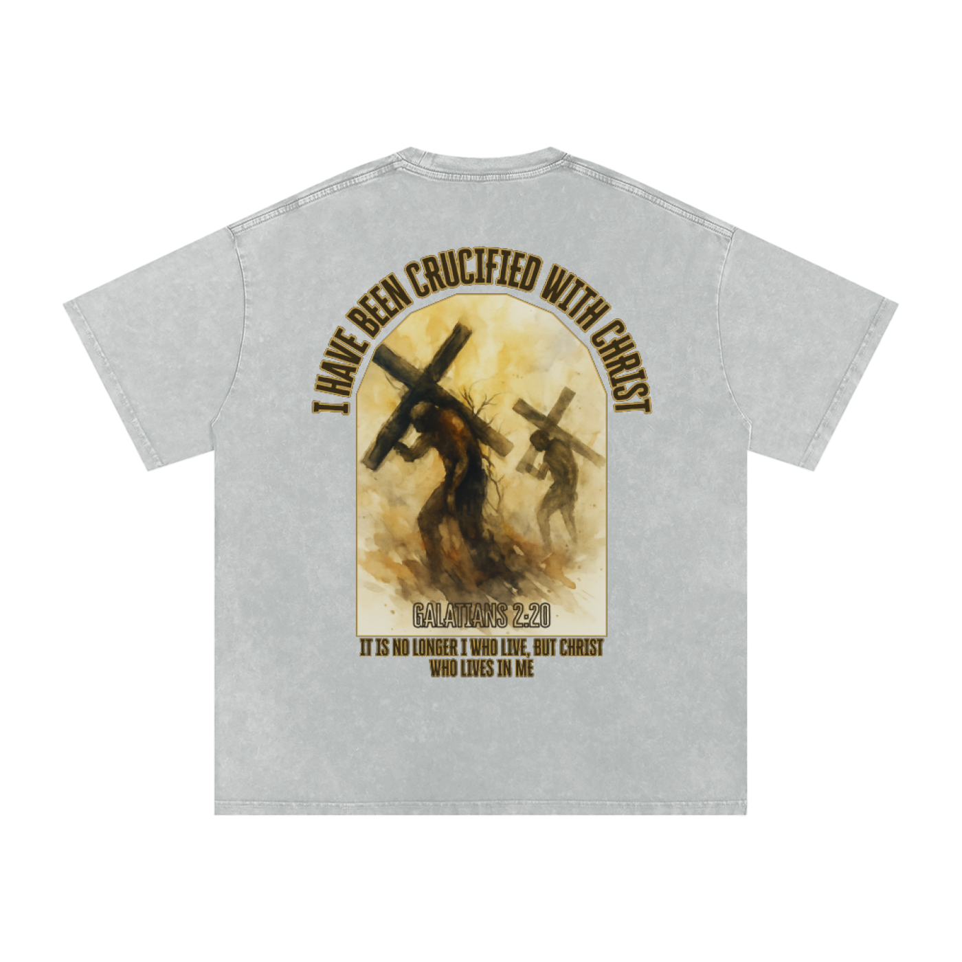 "Crucified with Christ " Unisex Acid Wash Oversize T-Shirt