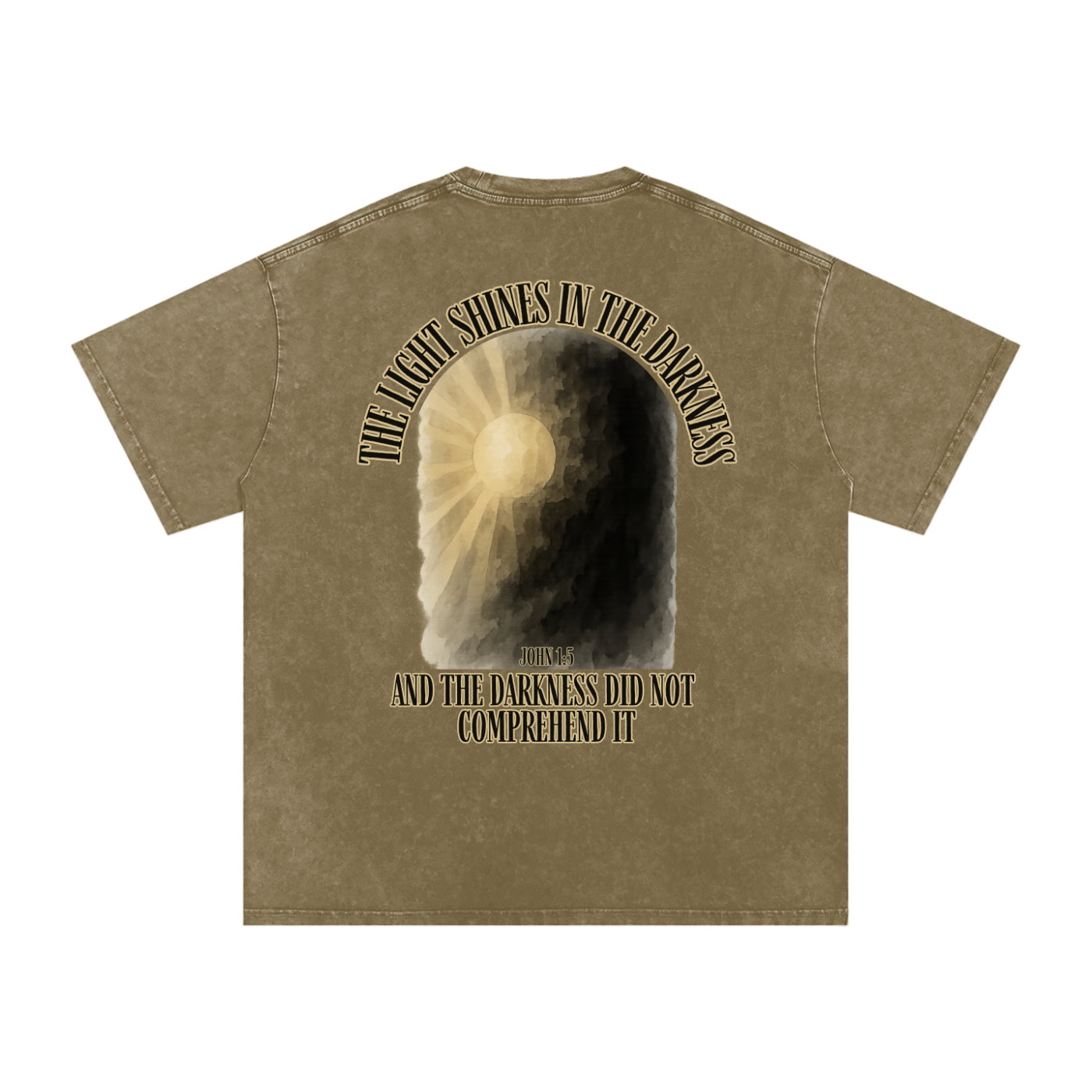 "Darkness Can't Comprehend" Unisex Acid Wash Oversize T-Shirt