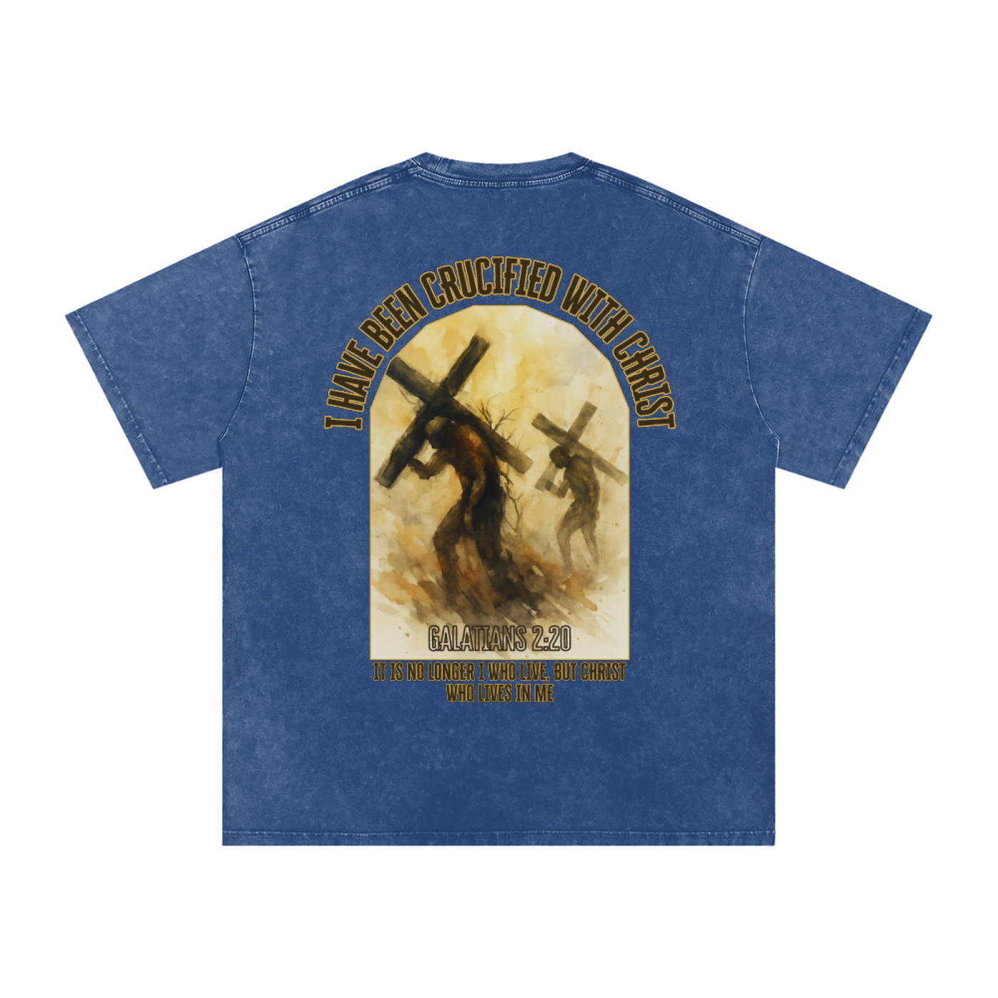 "Crucified with Christ " Unisex Acid Wash Oversize T-Shirt