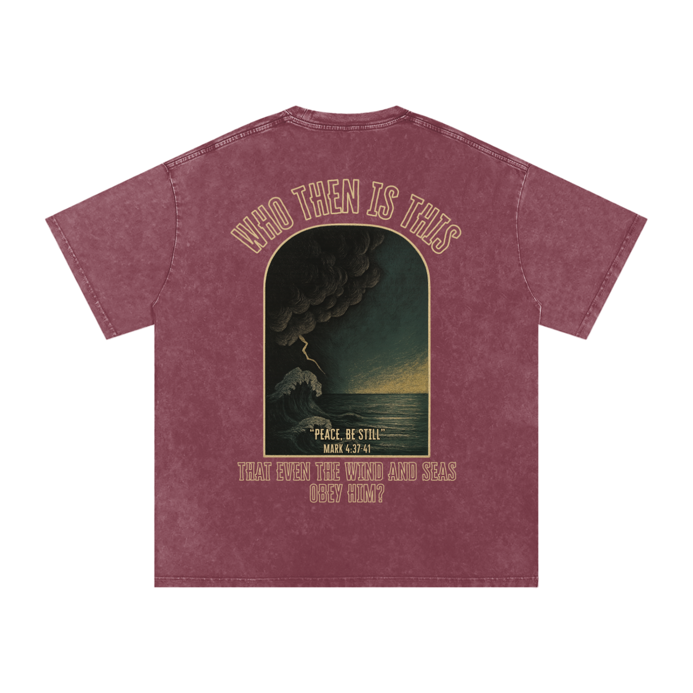 "The Wind & Seas Obey" Unisex Acid Wash Oversize T-Shirt