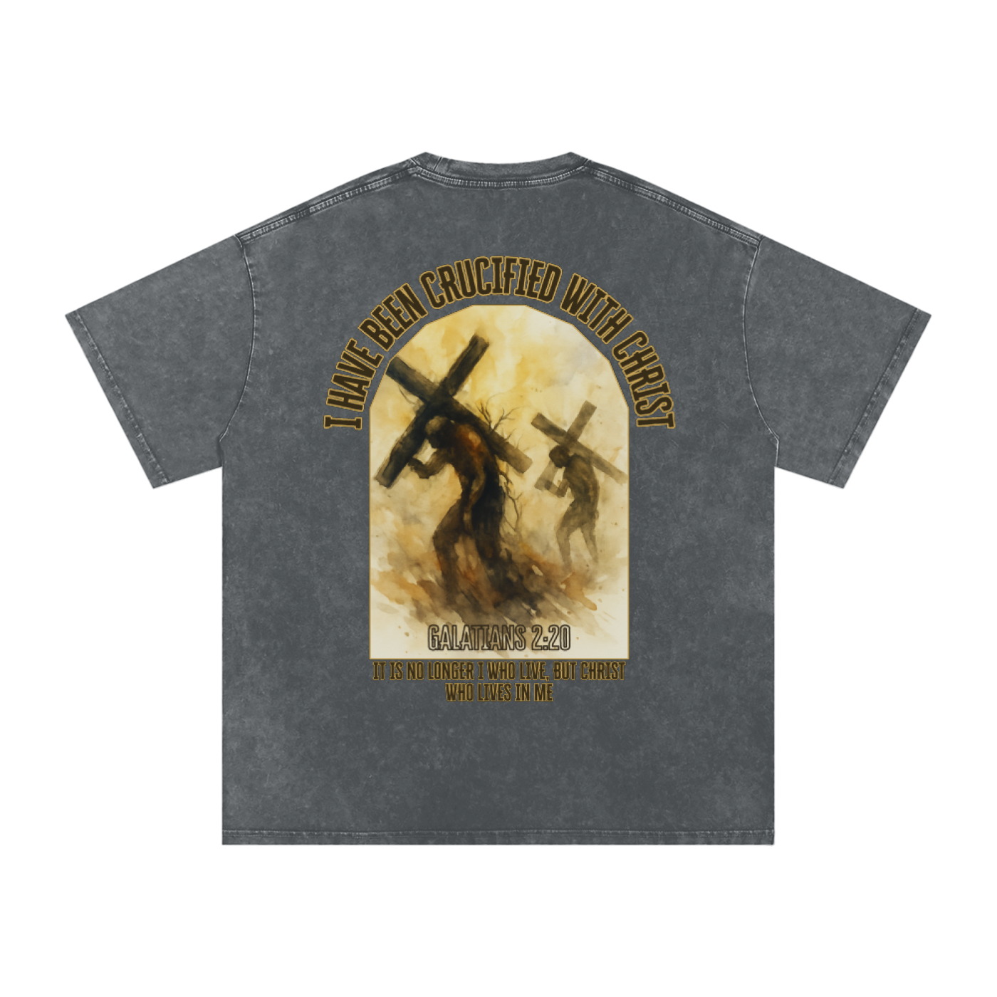 "Crucified with Christ " Unisex Acid Wash Oversize T-Shirt