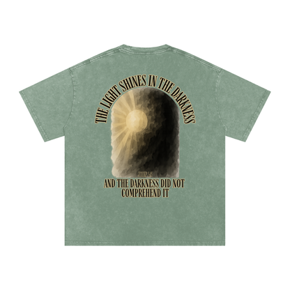 "Darkness Can't Comprehend" Unisex Acid Wash Oversize T-Shirt