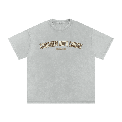"Crucified with Christ " Unisex Acid Wash Oversize T-Shirt