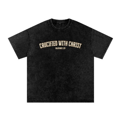 "Crucified with Christ " Unisex Acid Wash Oversize T-Shirt