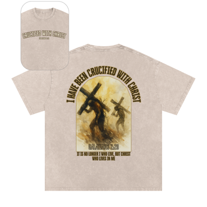 "Crucified with Christ " Unisex Acid Wash Oversize T-Shirt