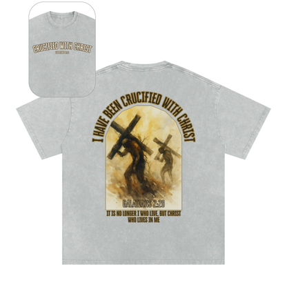 "Crucified with Christ " Unisex Acid Wash Oversize T-Shirt