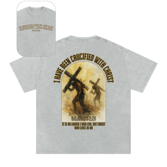 "Crucified with Christ " Unisex Acid Wash Oversize T-Shirt