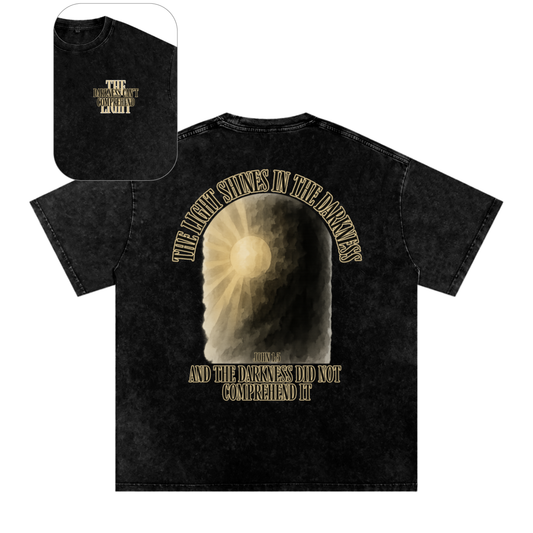 "Darkness Can't Comprehend" Unisex Acid Wash Oversize T-Shirt