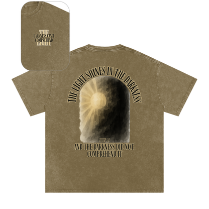 "Darkness Can't Comprehend" Unisex Acid Wash Oversize T-Shirt