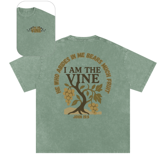 "I am the Vine" Unisex Acid Wash Oversize T-Shirt