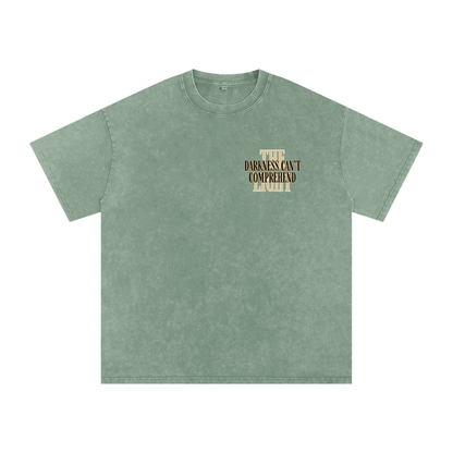 "Darkness Can't Comprehend" Unisex Acid Wash Oversize T-Shirt