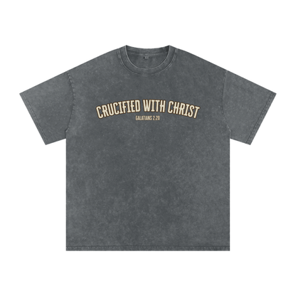 "Crucified with Christ " Unisex Acid Wash Oversize T-Shirt
