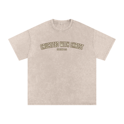 "Crucified with Christ " Unisex Acid Wash Oversize T-Shirt