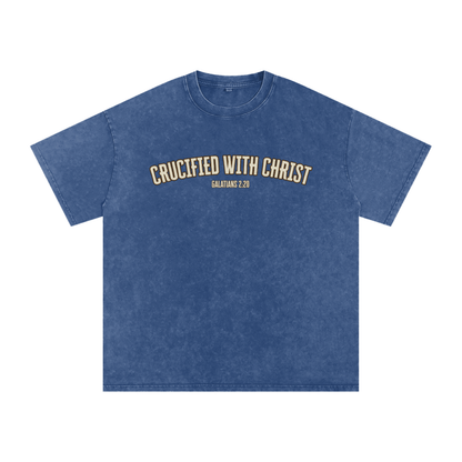 "Crucified with Christ " Unisex Acid Wash Oversize T-Shirt